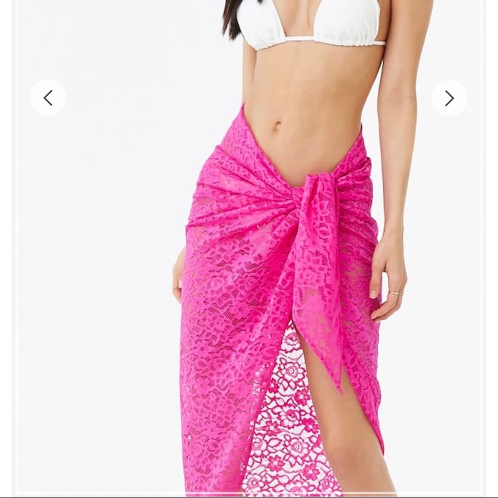 Floral Lace Swim Cover-Up Sarong